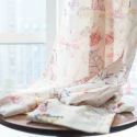 Modern Gardine Schmetterlinge Design Weiß im Schlafzimmer (1er Pack)