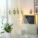 Modern Gardine Braun Blumen Stickerei im Schlafzimmer 