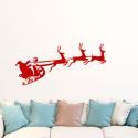 PVC Wandtattoo Weihnachtsmann mit Rentieren Design für Schaufenster
