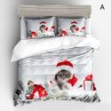 Bettwäsche Weihnachtsmotiv 3D Katzen Stoffdruck aus Polyester 4-teilig