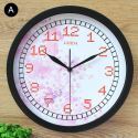 Minimalismus Wanduhr Blumen Muster Metall Rahmen Geräuschlos 