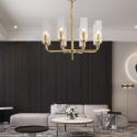 Moderne Pendelleuchte Messing für Wohnzimmer