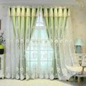 Europäischer Vorhang mit Gardine und Blumenstickerei für Schlafzimmer (1er Pack)