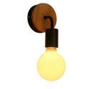 Rustikal Wandlampe Holz Design 1-Flammig
