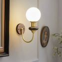 Retro Wandleuchte Klein aus Glas Messing