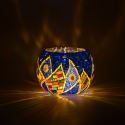 (EU Lager)Teelichthalter Handmade Bunt Glas Mosaik Dekoration(Teelicht inklusive)